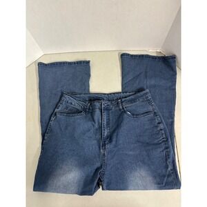 Womens Blue Denim Flare Jeans Size XL NWOT